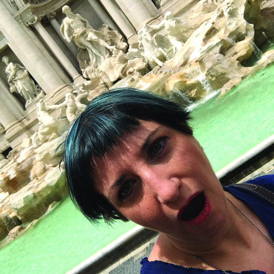 Silvia at the Trevi Fountain